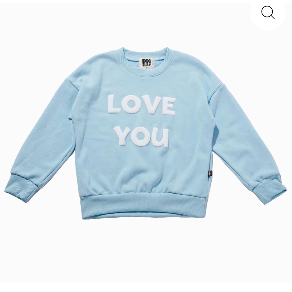 Light Blue 'Love You' Sweatshirt by Petite Hailey